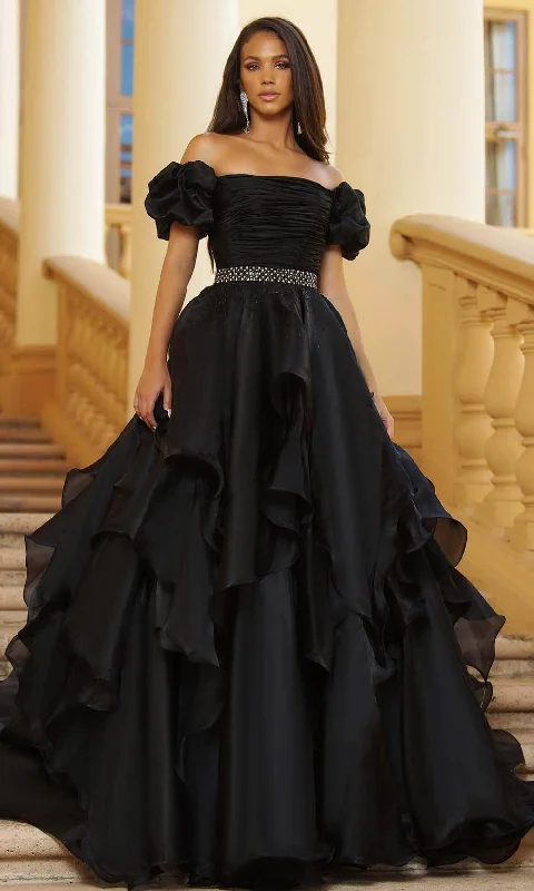 Weekend Deal Ava Presley 28571 - Tiered Ruffle Ballgown