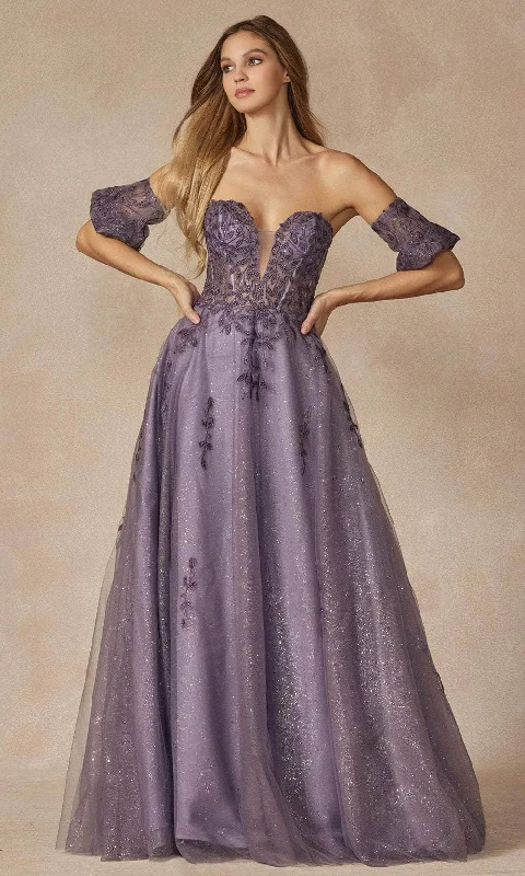 Price Drop Alert Juliet Dresses 2409 - Plunging Leaf Embroidered Ballgown