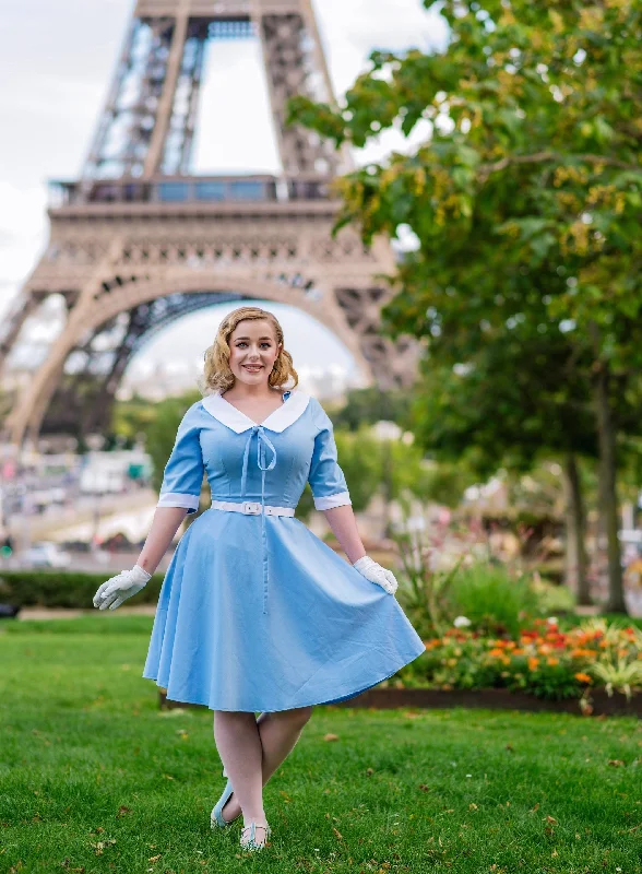 Limited Availability Reina-1 - vintage swing dress with contrast trim