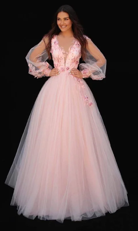 Deal Explosion Tarik Ediz - 51033 Sheer Lace Applique Gown