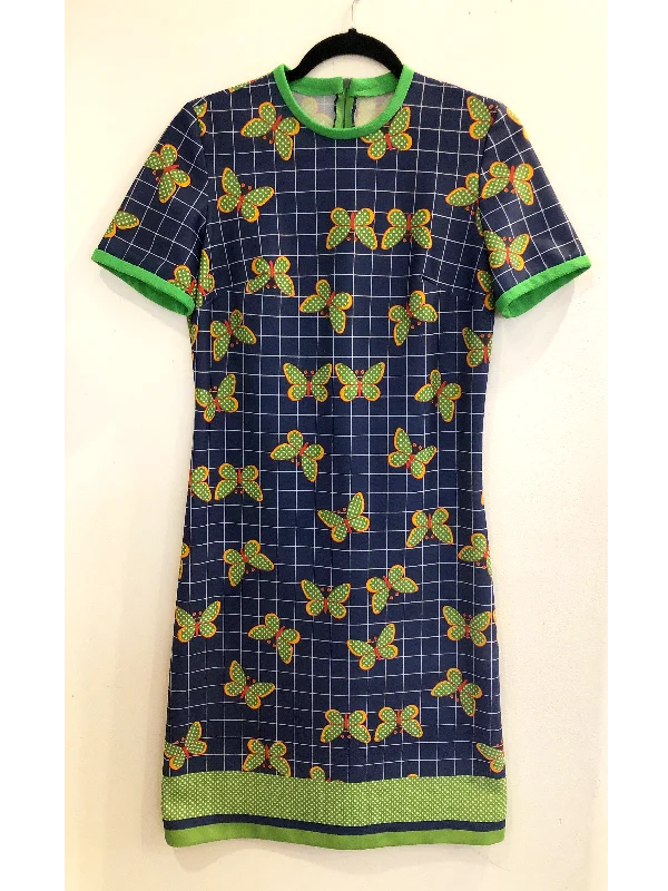 Overstock Butterfly Grid 70s Mini Dress