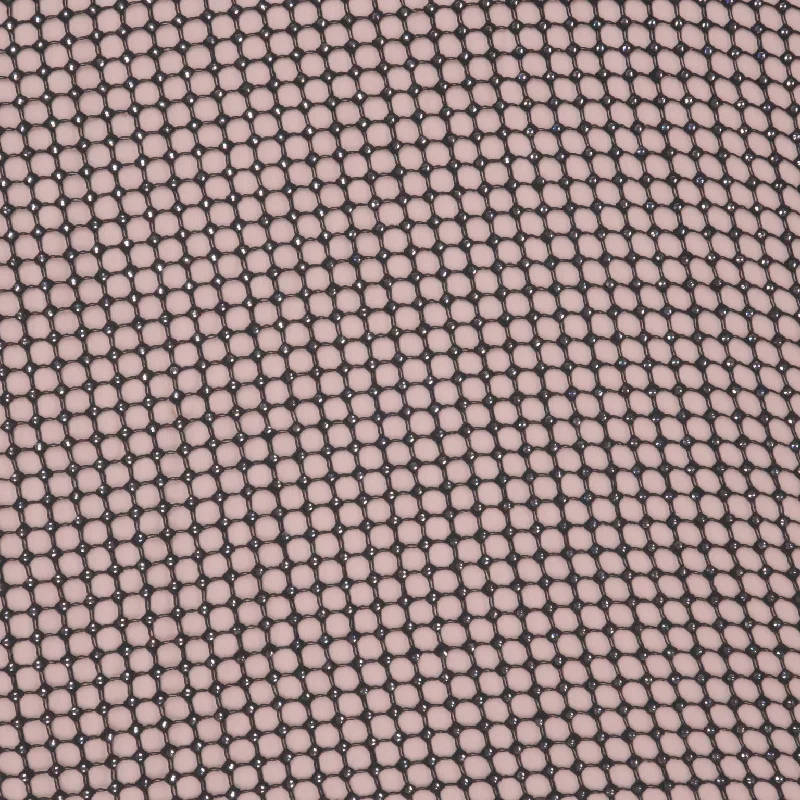 Can't Be Beat Black with Clear Rhinestones Lattice Net Fabric