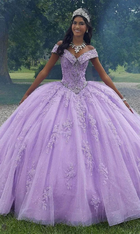 Extra Savings Mori Lee 34101 - Rhinestone Embellished Inverted Basque Ballgown