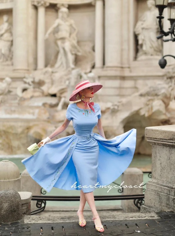 Lowest Prices Hand painted Rose dress+ removable skirt wrap