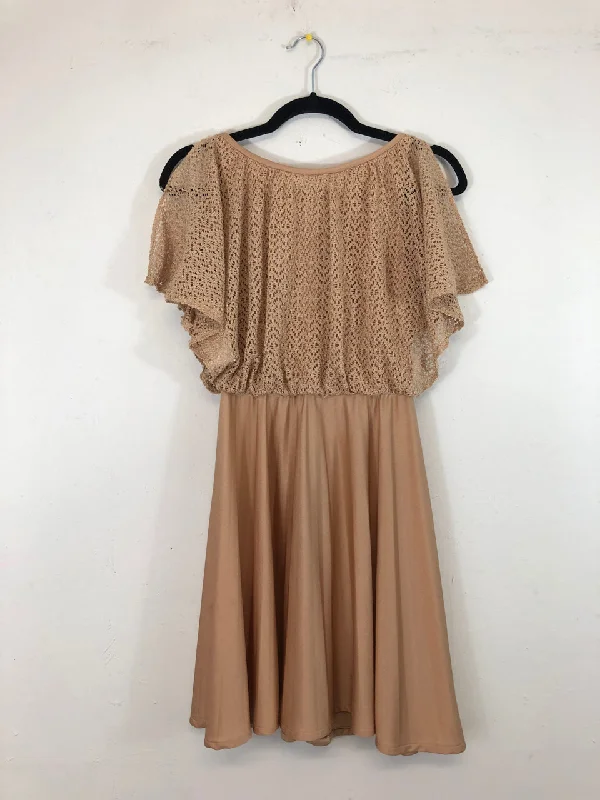 Overstock 70s Mini Disco Dress Tan