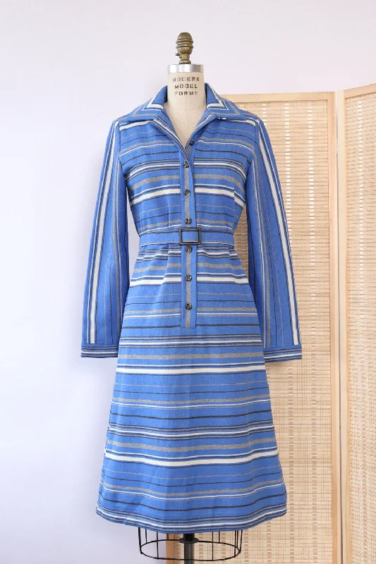 Can't Miss Heathered Striped Shirt Dress M/L