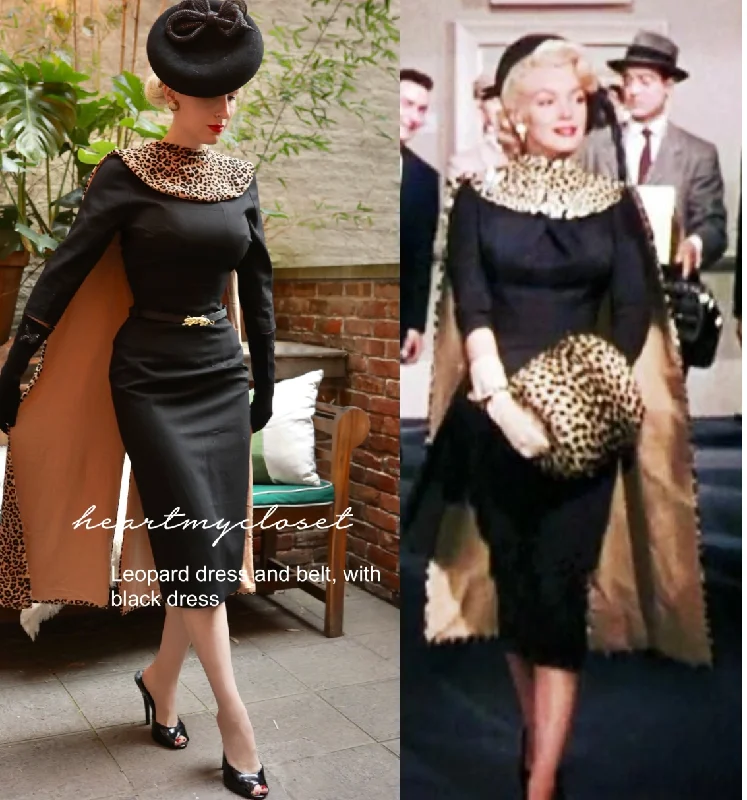 Factory Direct Sale leopard CAPE and belt - retro vintage celebrity inspired