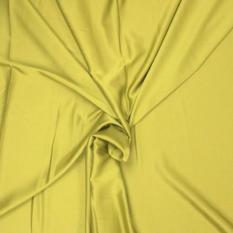 Clearance Items Kiwi Green Solid Plain Polyester Charmeuse Fabric