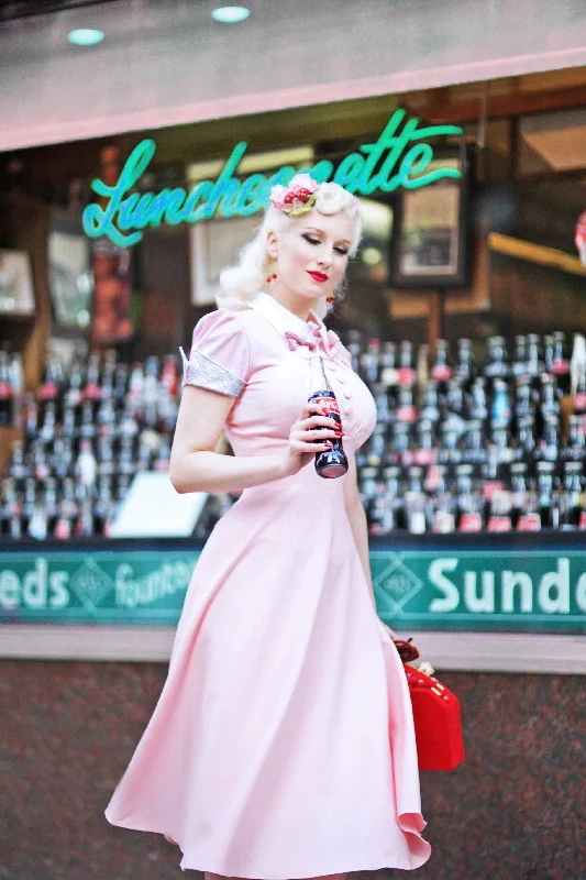 Great Deals CECIL - pink bow dress with white lace 50s
