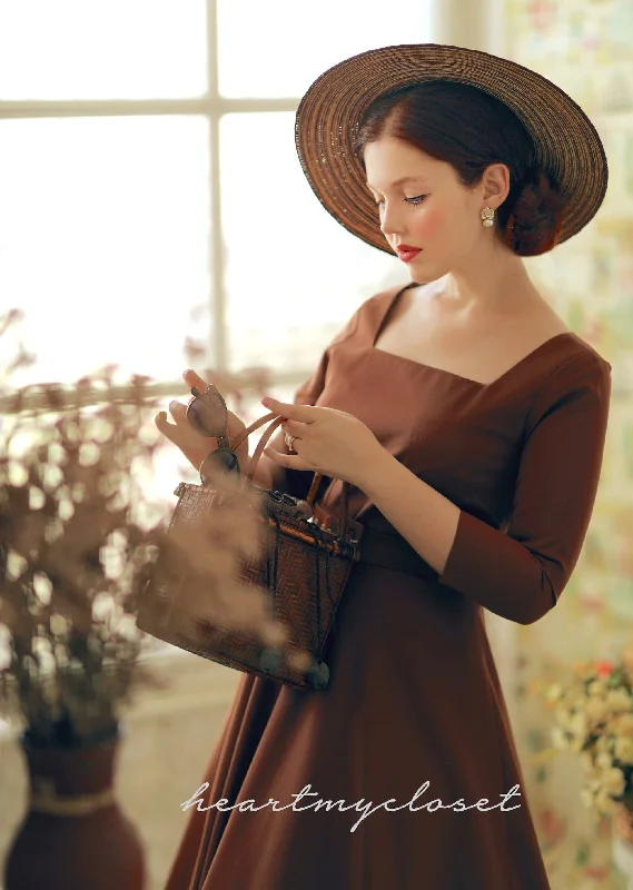 Extra Savings Rebecca - 1950s swing dress with square neckline