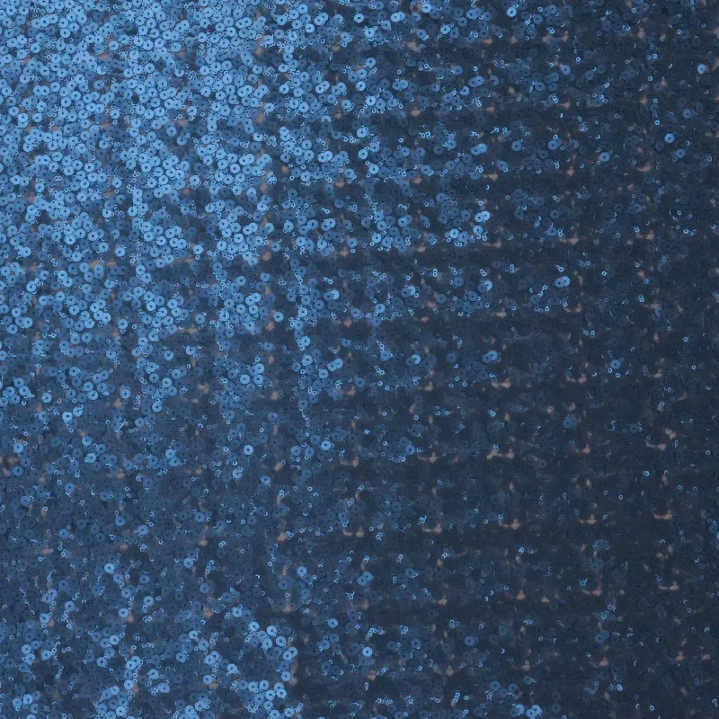 Super Deal Navy Plain Fully Mid Size Multi-Sequins Fabric