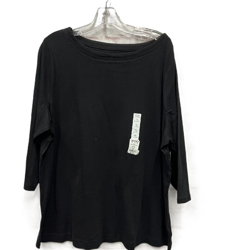 Top Long Sleeve By Croft And Barrow In Black, Size: 1x