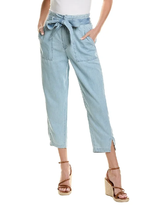 Sneak Peek Sale AG Jeans High-Rise Barrel Silk-Blend Paperbag Pant
