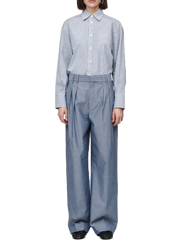 The Best Prices Double Pleat Front Trouser In Chambray