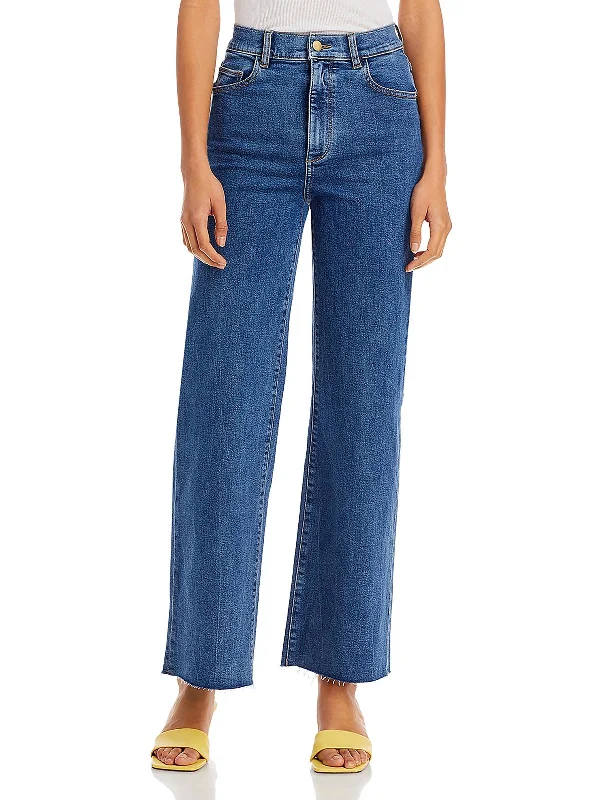 New Deals Keys Hepburn Womens High Rise Medium Wash Wide Leg Jeans