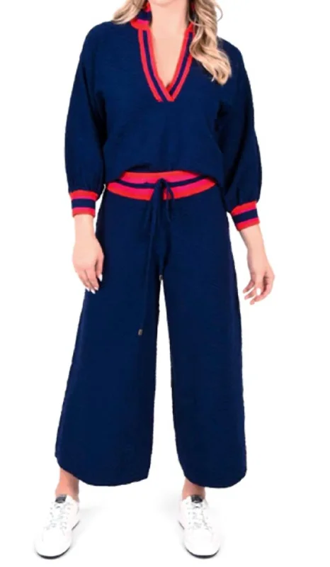 New Markdowns Teddy Trouser In Bleu Mono