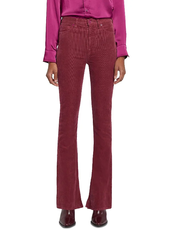 Hurry In Womens Ultra High Rise Skinny Flared Pants