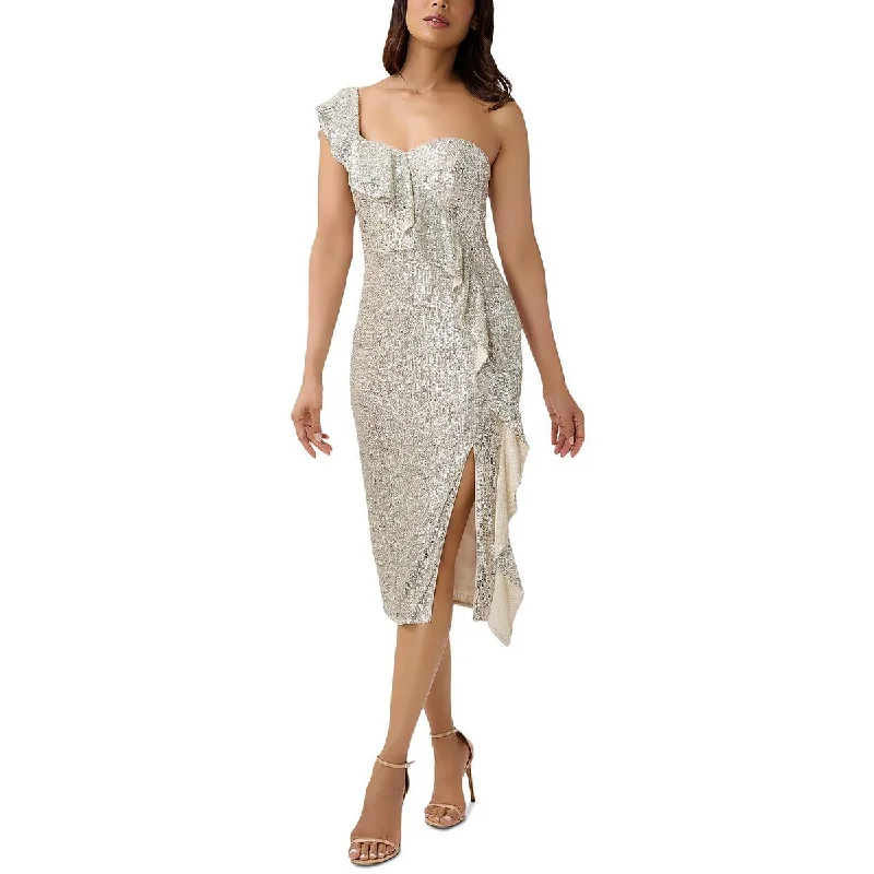 Aidan by Aidan Mattox Womens Sequined Midi Cocktail and Party Dress