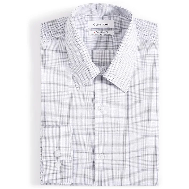 Calvin Klein Mens Wrinkle Resistant Stretch Button-Down Shirt