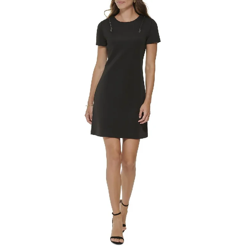 DKNY Womens Petites Scuba Mini Sheath Dress