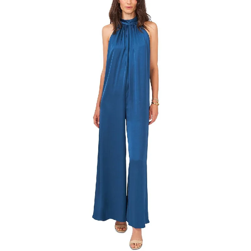 MSK Womens Wide Leg Halter Jumpsuit