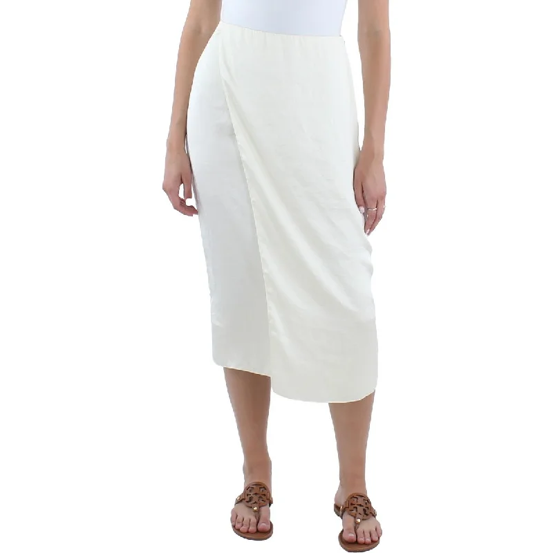 Theory Womens Satin Wrap Skirt