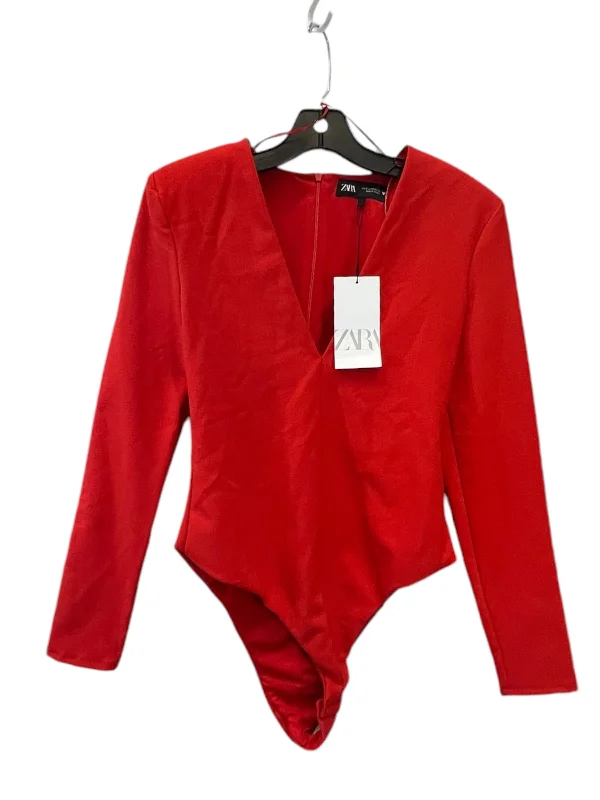 Bodysuit By Zara In Red, Size: S