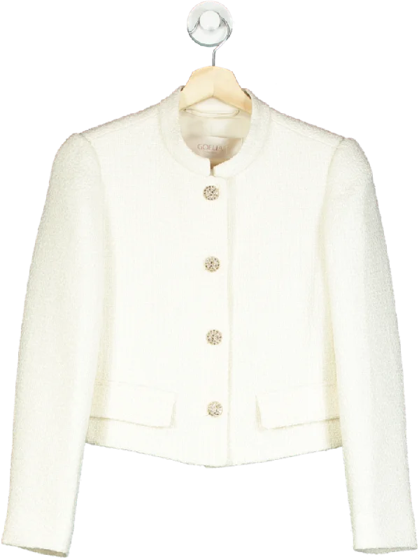 Goelia White Textured Blazer XS