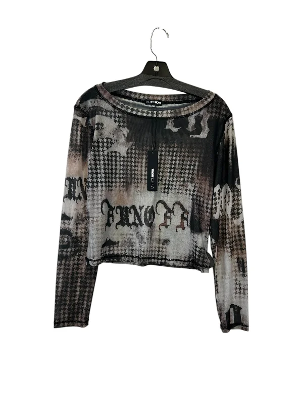 New Deals Top Long Sleeve By Fashion Nova In Black & Grey, Size: 2x