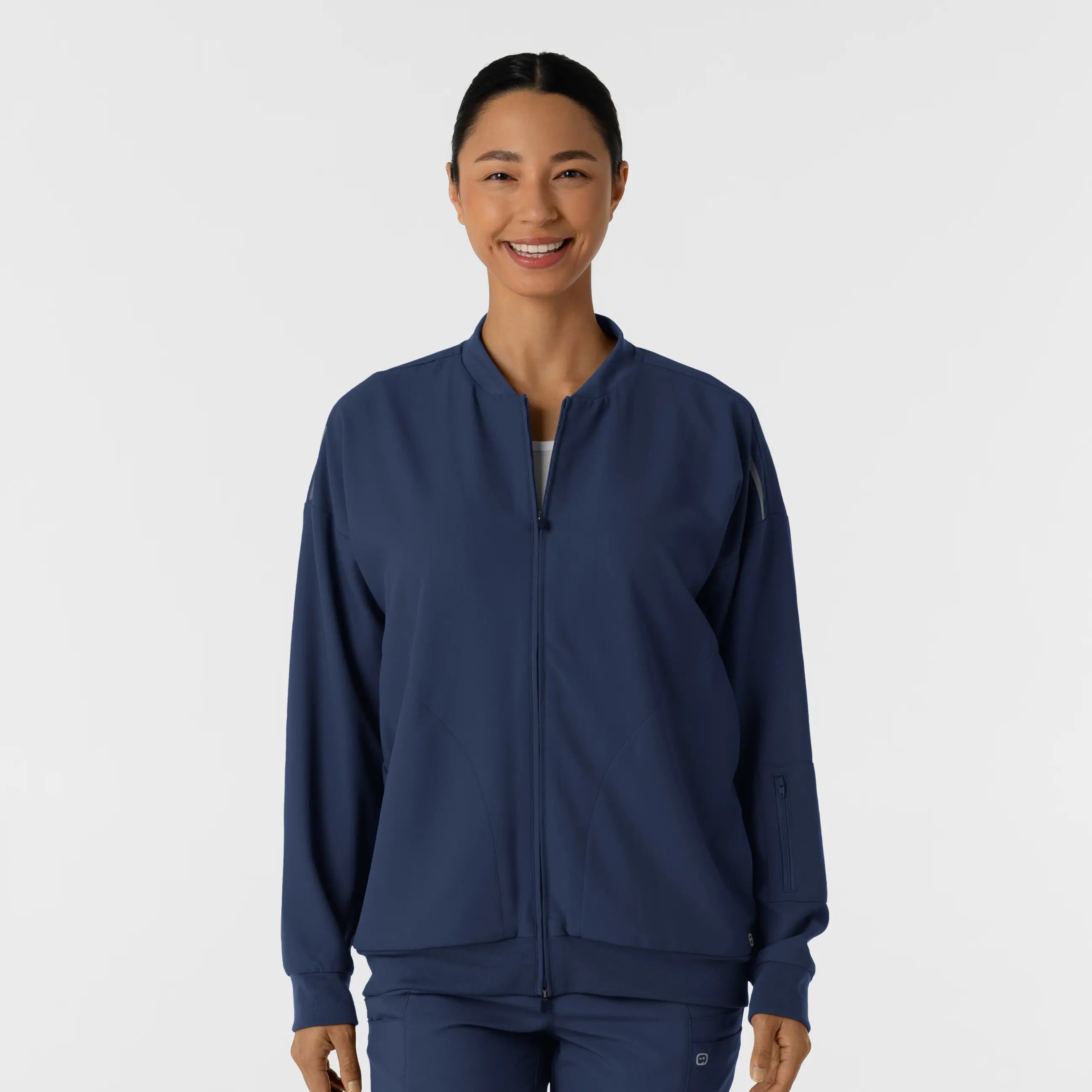 Wink Women's Bomber Scrub Jacket - Navy