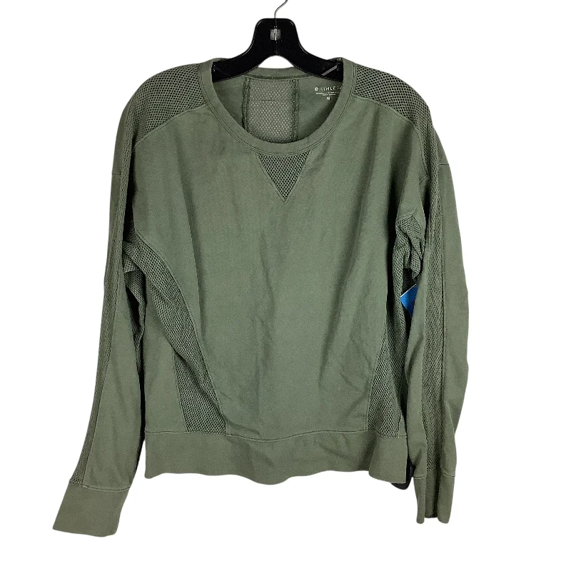 Super Bargain Athletic Top Long Sleeve Crewneck By Athleta In Green, Size: M