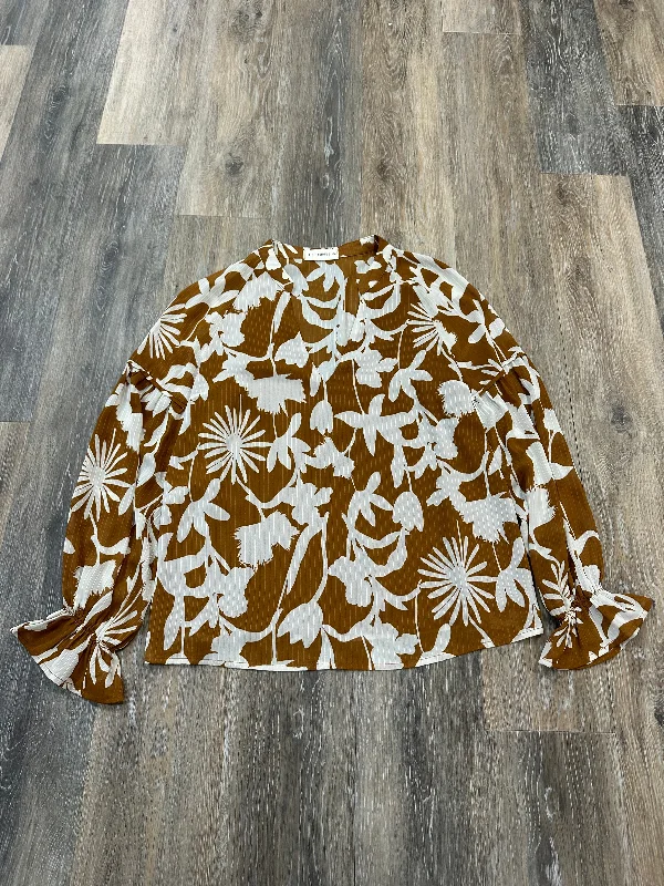 Don’t Miss Out Blouse Long Sleeve By The Nines In Brown, Size: S