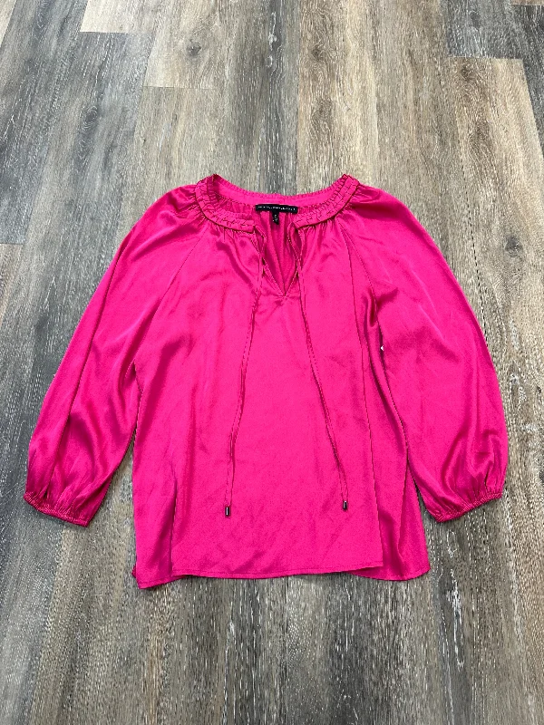 Referral Discount Blouse Long Sleeve By White House Black Market In Pink, Size: M