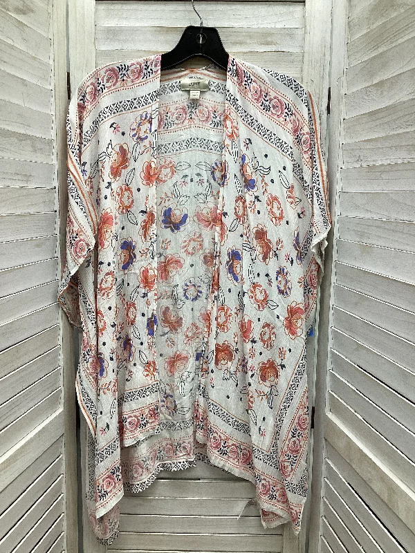 Act Now Cardigan By Loft In Floral Print, Size: Osfm