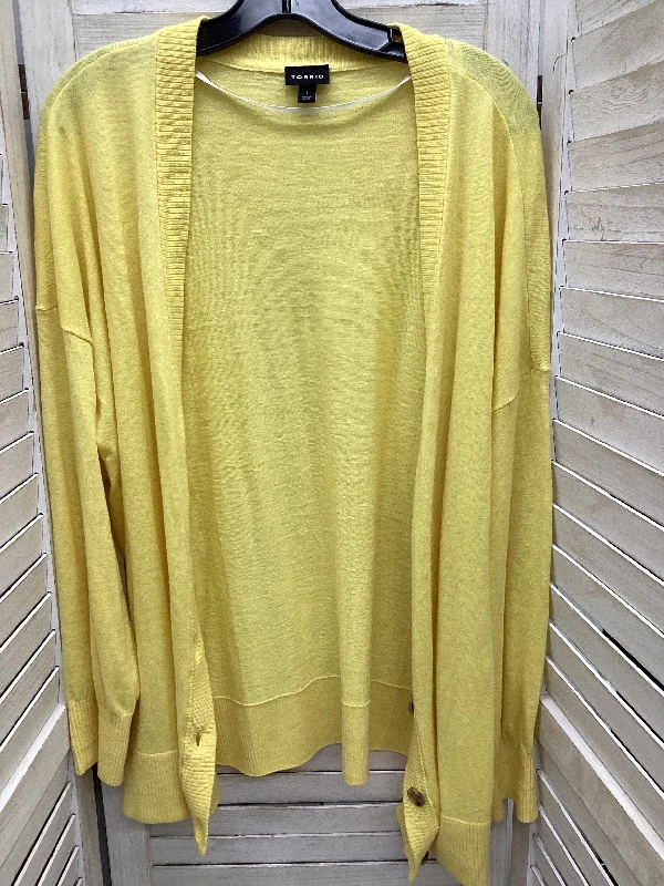 Cardigan By Torrid In Yellow, Size: 1x