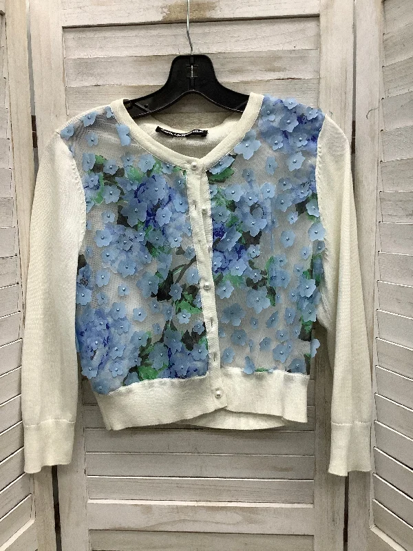 New Arrival Cardigan Designer By Karl Lagerfeld In White, Size: M