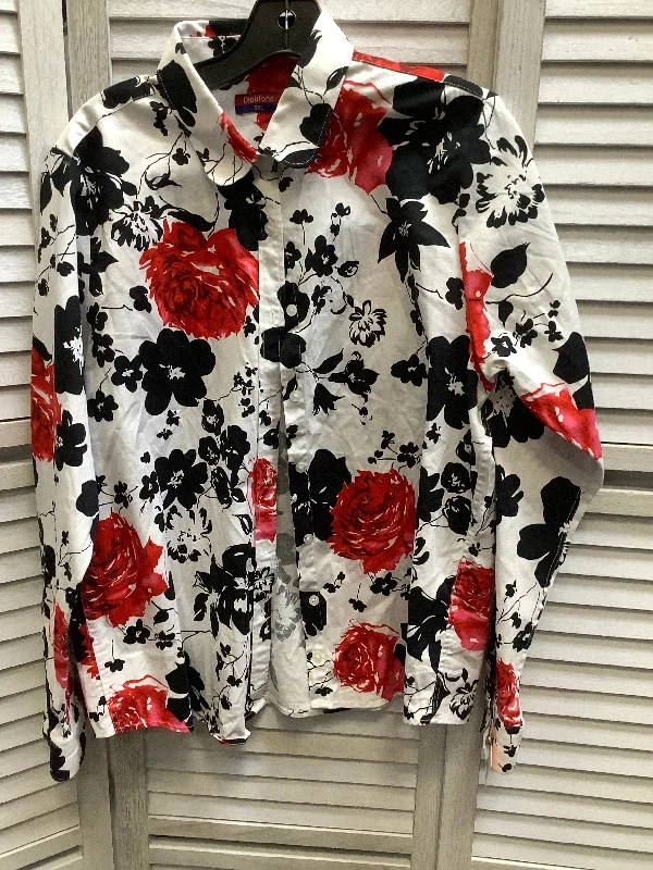 Floral Print Top Long Sleeve Clothes Mentor, Size 4x