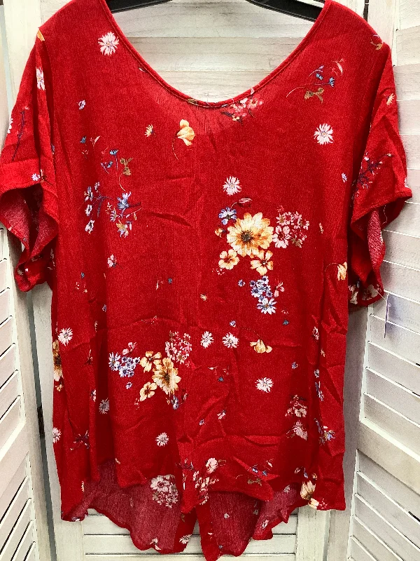 Floral Print Top Short Sleeve Basic Torrid, Size 3x