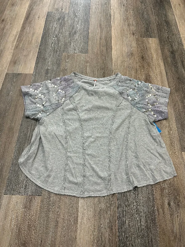 Grey Top Short Sleeve Free People, Size S