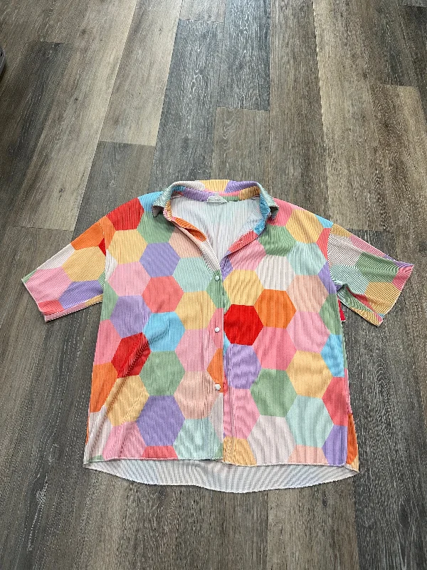 Online Only Multi-colored Blouse Short Sleeve Love and Harmony, Size S