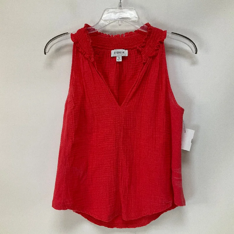 Shop and Save Red Top Sleeveless Evereve, Size Xs