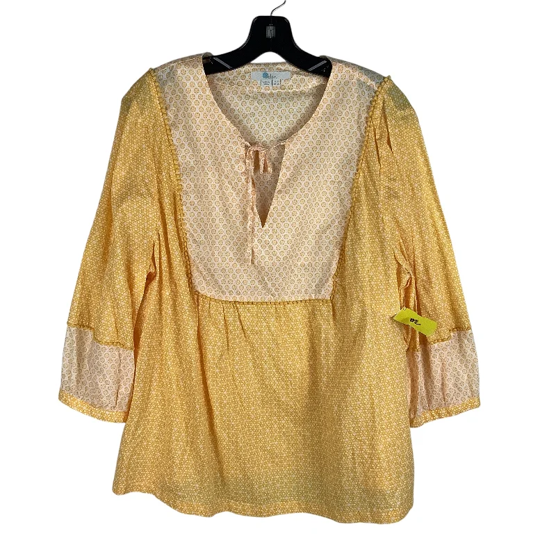 Season Finale Sale Top Long Sleeve By Boden In Yellow, Size: 16