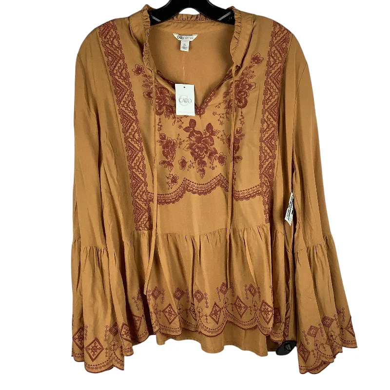 Price Reduction Top Long Sleeve By Cato In Orange, Size: Xl