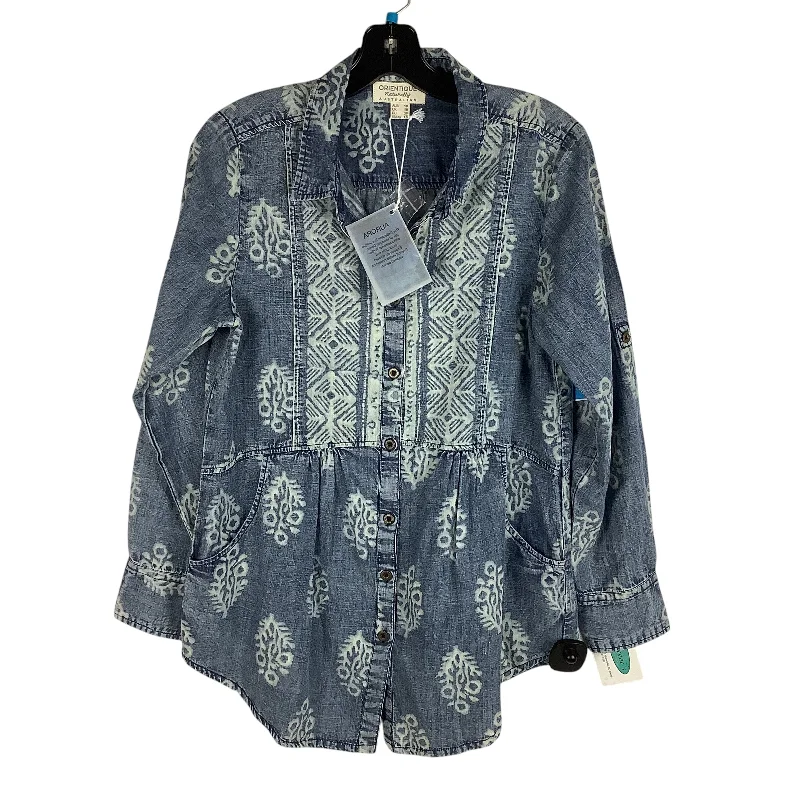 Top Long Sleeve By Cmc In Blue Denim, Size: Xs