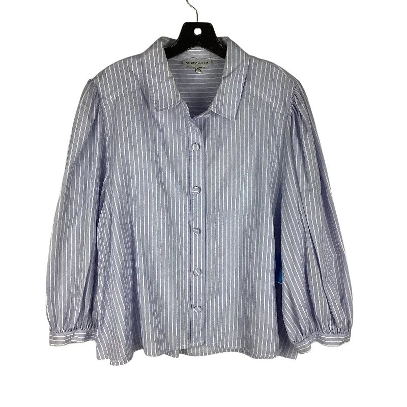 Top Long Sleeve By Gibson And Latimer In Striped Pattern, Size: Xxl