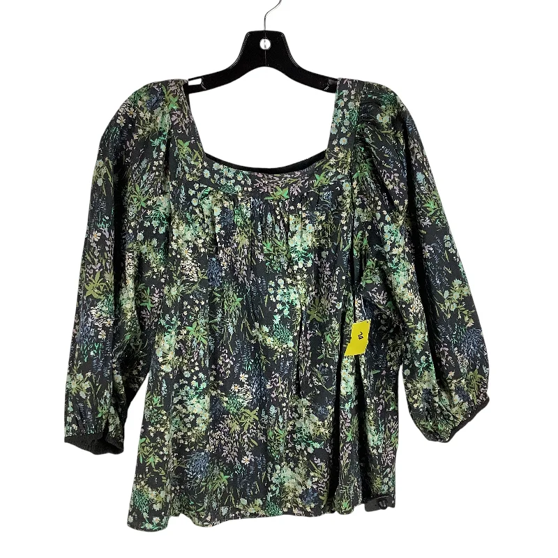 Shop and Save Top Long Sleeve By Lc Lauren Conrad In Green, Size: Xl
