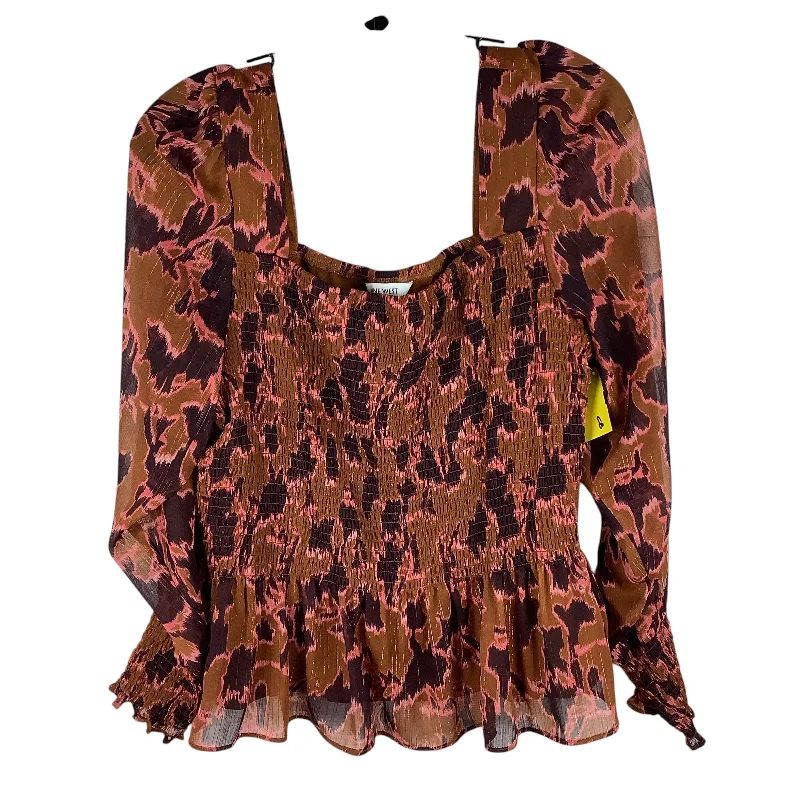 Quick Sale Top Long Sleeve By Nine West In Orange, Size: Xl