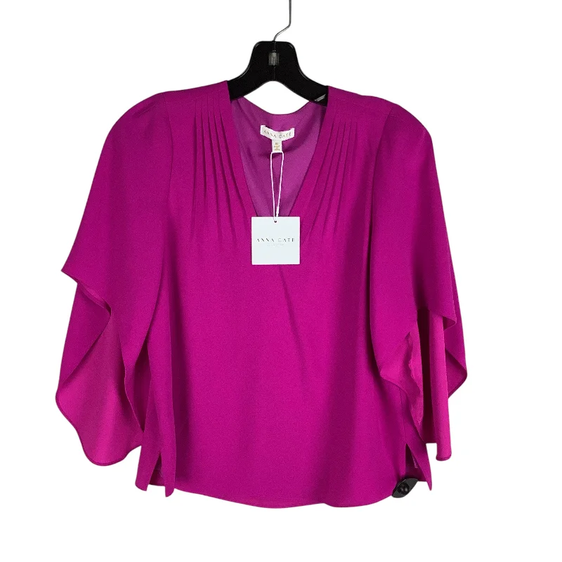 Limited Time Offer Top Short Sleeve Designer By Cma In Pink, Size: Xs