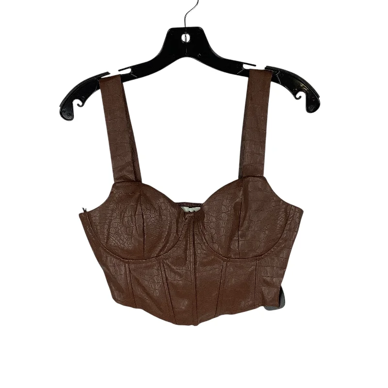 Top Sleeveless By Clothes Mentor In Brown, Size: M